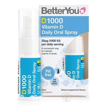 Better You Vitamín D 1000 orálny sprej s príchuťou mäty 1x15 ml obrázok