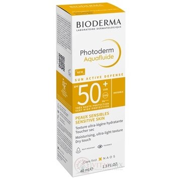 BIODERMA Photoderm Aquafluide SPF 50+ NEW opaľovací krém, netónovaný/natural (inov.12/2022) 1x40 ml obrázok