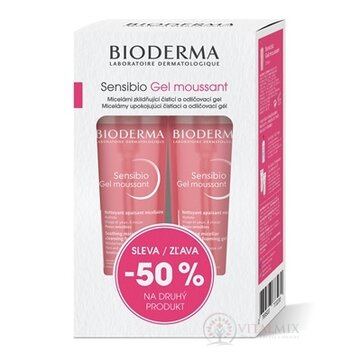BIODERMA Sensibio Gel moussant 1+1 Festival jemný čistiaci a odličovací gél 2x200 ml (zľava -50% na druhý produkt), 1x1 set obrázok