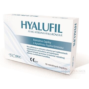 BIOfaktor HYALUFIL rektálne čapíky s obsahom kyseliny hyalurónovej 1x10 ks obrázok