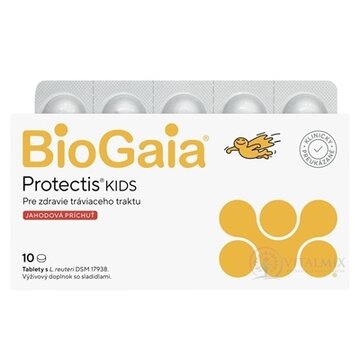 BioGaia Protectis KIDS žuvacie tbl, jahodová príchuť 1x10 ks obrázok