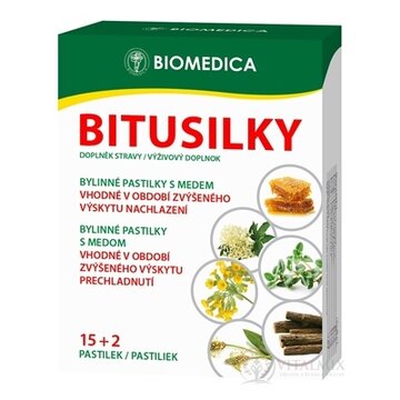 BIOMEDICA BITUSILKY bylinné pastilky 15+2  (17  ks) obrázok