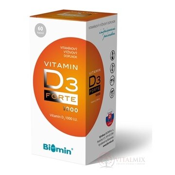 Biomin VITAMIN D3 FORTE 1000 I.U. cps 1x60 ks obrázok