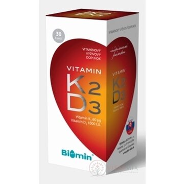 Biomin VITAMIN K2 + D3 1000 I.U. cps 1x30 ks obrázok