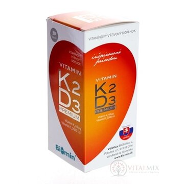 Biomin VITAMIN K2 D3 PREMIUM 2000 I.U. cps (inov.2018) 1x30 ks obrázok