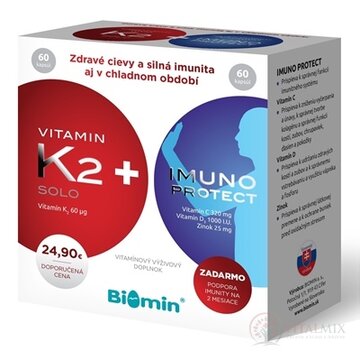 Biomin VITAMIN K2 SOLO cps 60 ks + Imuno Protect 60 ks zadarmo, 1x1 set obrázok