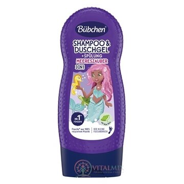 BUBCHEN KIDS ŠAMPÓN+GÉL 3v1 MORSKÁ VÍLA na sprchovanie, + kondicionér, s Aloe vera 1x230 ml obrázok