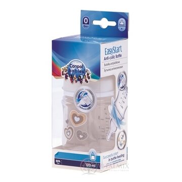 Canpol Babies EasyStart Fľaša 120 ml plast, antikoliková, silikónový cumlík 0m+, 1x1 set obrázok