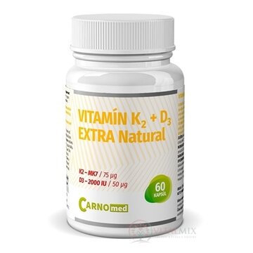 CarnoMed Vitamín K2 + D3 EXTRA Natural cps 1x60 ks obrázok