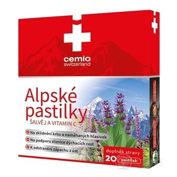 Cemio Alpské pastilky ŠALVIA A VITAMÍN C (inov.2025) 1x20 ks obrázok
