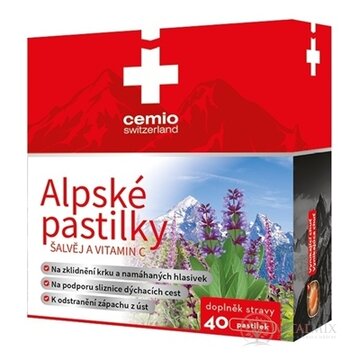 Cemio Alpské pastilky ŠALVIA A VITAMÍN C (inov.2025) 1x40 ks obrázok