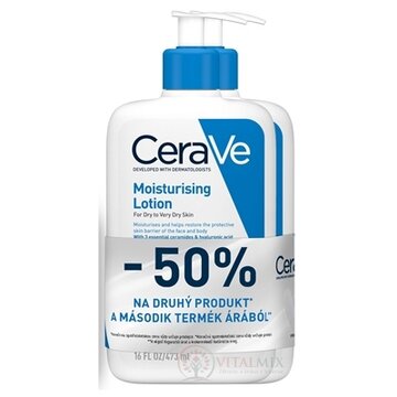 CeraVe HYDRATAČNÉ MLIEKO DUOPACK na suchú až veľmi suchú pokožku (50 % zľava na 2. produkt) 2x473 ml obrázok