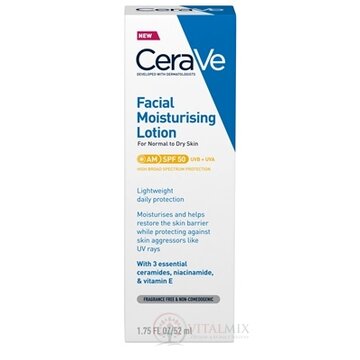 CeraVe HYDRATAČNÝ PLEŤOVÝ KRÉM SPF 50 na normálnu až suchú pleť 1x52 ml obrázok