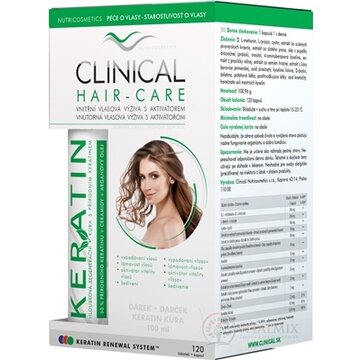CLINICAL HAIR-CARE cps 120 ks + darček Keratín kúra 100 ml, 1x1 set obrázok