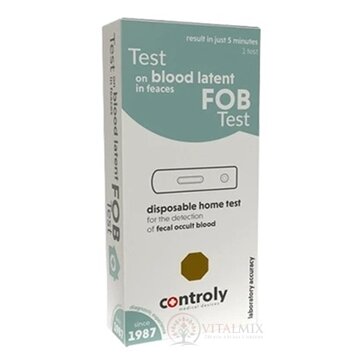 Controly Test OKULTNÉ KRVÁCANIE, FOB test súprava na samodiagnostický test zo vzorky stolice 1x1 ks obrázok