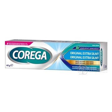COREGA ORIGINAL EXTRA SILNÝ fixačný krém na zubné náhrady,  jemne mätová príchuť 1x40 g obrázok