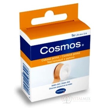 COSMOS Cievková pevná (PLAST) náplasť fixačná z textilnej tkaniny (1,25cmx5m) 1x1 ks obrázok
