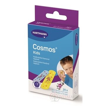 COSMOS Detská náplasť na rany, 2 veľkosti (1,9cmx7,2cm) (1,6cmx5,7cm) 1x20 ks obrázok