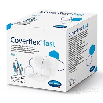 Coverflex fast elastický hadicový obväz veľ. 3 (7,5cm x 10m) 1x1 ks obrázok