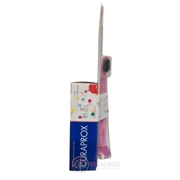 CURAPROX Kids 2+ BEZ FLUORIDU + Baby detská zubná pasta, príchuť jahoda 60 ml + detská zubná kefka 1x1 set obrázok