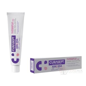 CURASEPT ADS DNA IMPLANT PRO zubná pasta s chlórhexidínom 0,20 % + kyselina hyaluronová 1x75 ml obrázok