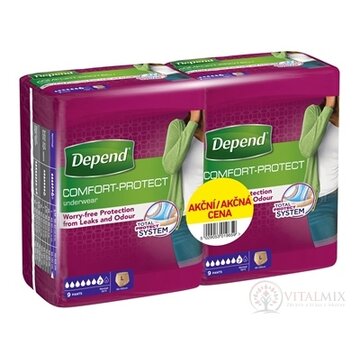 DEPEND NORMAL L pre ženy DUOPACK naťahovacie nohavicky 2x9 ks, 1x1 set obrázok