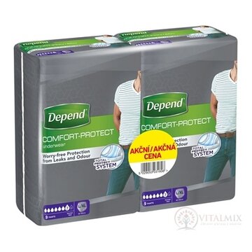 DEPEND NORMAL L/XL pre mužov DUOPACK naťahovacie nohavicky 2x9 ks, 1x1 set obrázok