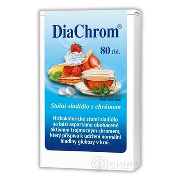 DiaChrom nízkokalorické sladidlo tbl 1x80 ks obrázok