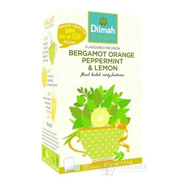 Dilmah BERGAMOT ORANGE PEPPERMINT & LEMON ovocný čaj, nálevové vrecúška 20x2 g (40 g) obrázok