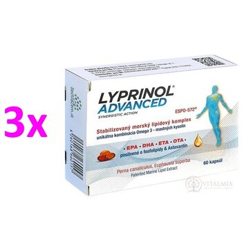 Lyprinol advanced 3x60cps pri záp.kĺbov a dých.ciest - trojmesačná kúra - lyprinol advanced 3ks