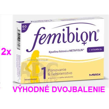 Femibion 1 800 kyselina listová a metafolin®+vit.d3 60+60tbl výhodné dvojbalenie - jgz78e0_400x400