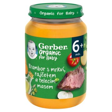 Gerber organic detský príkrm zelenina s teľacím mäsom 190 g - ShotType1_540x540
