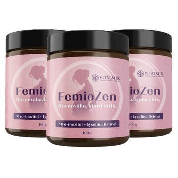 Vitalmix femiozen 3x100g myo-inozitol s kyselinou listovou, podpora plodnosti a hormonálnej rovnováhy - vitalmix_femiozen_produktovy_obrazok_2