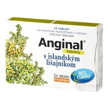 Dr. Müller ANGINAL s islandským lišajníkom tbl (na odkašliavanie) 1x16 ks obrázok