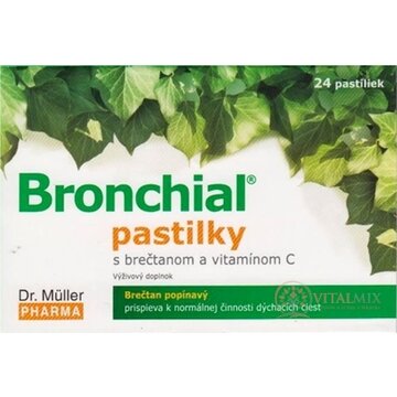 Dr. Müller BRONCHIAL pastilky s brečtanom a vitamínom C, 1x24 ks obrázok