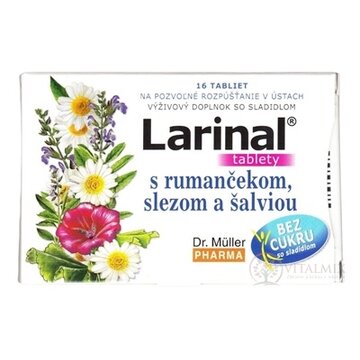 Dr. Müller LARINAL s rumančekom, slezom a šalviou tbl bez cukru, so sladidlom 1x16 ks obrázok