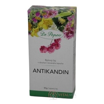 DR. POPOV ANTIKANDIN bylinný čaj s obsahom červeného lapacha 1x50 g obrázok