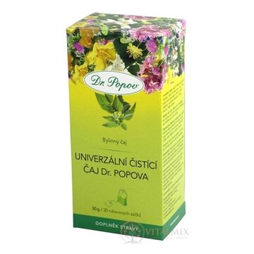 DR. POPOV ČAJ UNIVERZÁLNY ČISTIACI nálevové vrecúška 20x1,5 g (30 g) obrázok