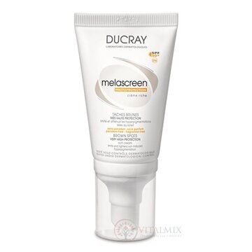DUCRAY MELASCREEN CREME RICHE SPF50+ výživný krém na suchú a citlivú pokožku 1x40 ml obrázok