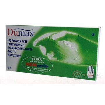 DUMAX RUKAVICE latexové  vyšetrovacie nesterilné bez púdru, veľkosť S; 1x100ks obrázok