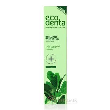 EcoDenta BRILLIANT WHITENING mint bieliaca zubná pasta s mätovým olejom a šalviou 1x100 ml obrázok