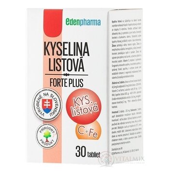 EDENPharma KYSELINA LISTOVÁ forte plus tbl 1x30 ks obrázok