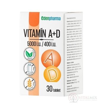 EDENPharma VITAMÍN A + D3 (5000 I.U./ 400 I.U.) tbl 1x30 ks obrázok