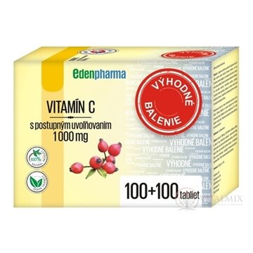 EDENPharma VITAMÍN C 1000 mg (Výhodné balenie) tbl s postupným uvoľňovaním 2x100 (200 ks) obrázok