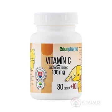 EDENPharma VITAMÍN C 100 mg príchuť pomaranč tbl 30+10 zadarmo (40 ks) obrázok