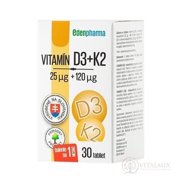 EDENPharma VITAMÍN D3 + K2 tbl 1x30 ks obrázok