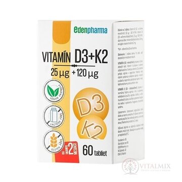 EDENPharma VITAMÍN D3 + K2 tbl 1x60 ks obrázok
