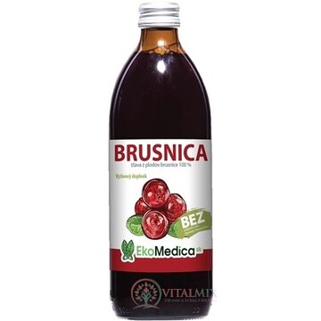 EkoMedica SK BRUSNICA šťava z plodov brusnice 100% 1x500 ml obrázok
