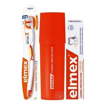 ELMEX CARIES PROTECTION SADA S PÚZDROM zubná pasta 75 ml + zubná kefka 1 ks + puzdro ZDARMA, 1x1 set obrázok