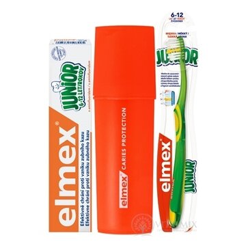 ELMEX JUNIOR SADA S PÚZDROM zubná pasta 75 ml + zubná kefka 1 ks + puzdro zadarmo, 1x1 set obrázok